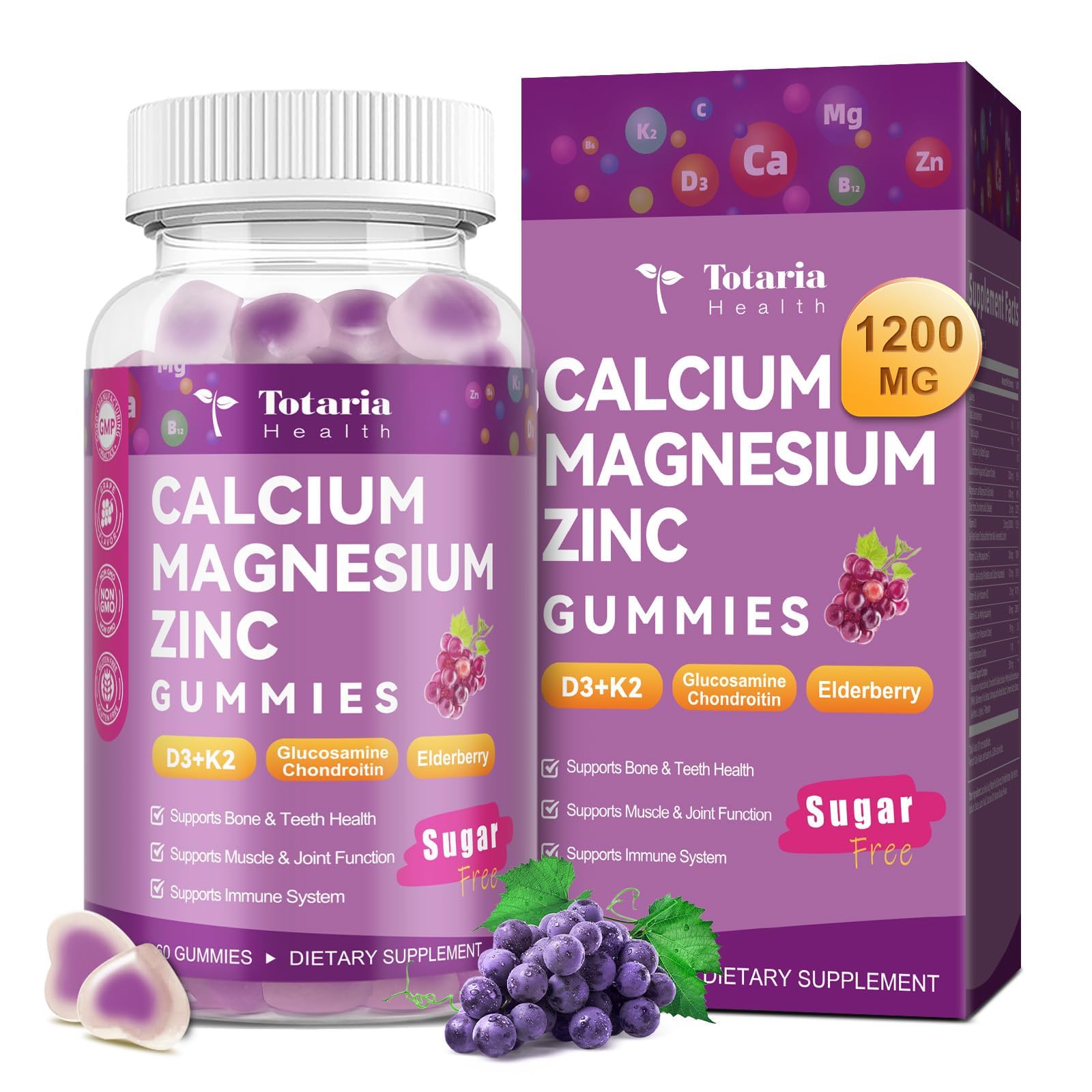 Amazon.com: Totaria Sugar Free Calcium Magnesium Zinc Gummies for